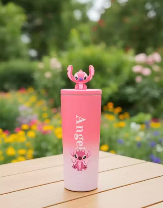 Angel Stitch Stainless Steel Sipper Bottle / Travel Mug 500ML – Leakproof Water Bottle for Kids & Girls