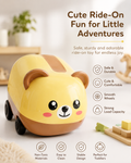 Cute Bear Tissue Box Holder with Storage Compartment | Cartoon Plastic Tissue Organizer for Home, Office & Car (Yellow)