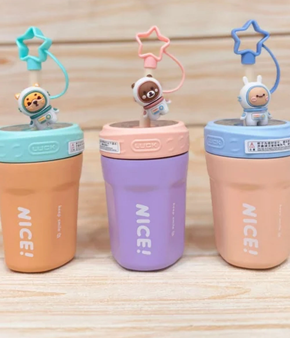 Stainless Steel Milk Mug with Lid - Spill Proof Double with Fun Cartoon Unicorn Print, Insulated Coffee Mug, Mug for Girls