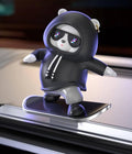 Car Dashboard Ornament, Skateboarding Panda Figure