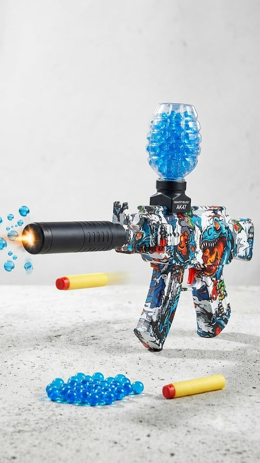 AK47 Style Electric Gel Blaster Toy Gun with 10,000 Gel Balls | Rechargeable Outdoor Shooting Game