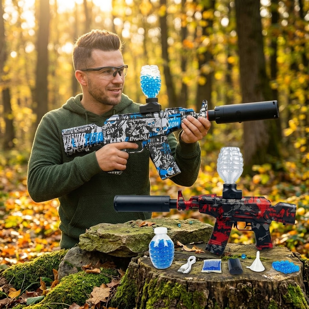 AK47 Style Electric Gel Blaster Toy Gun with 10,000 Gel Balls | Rechargeable Outdoor Shooting Game