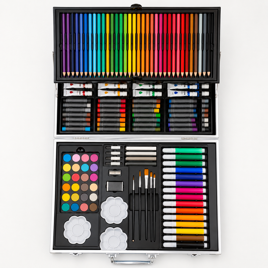 145-Piece Kids Art Set with Space-Themed Storage Case
