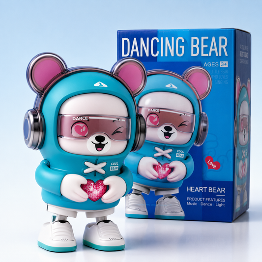Dancing Bear Musical Toy with Music, Dance & Colourful LED Lights for Kids – Blue