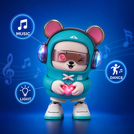 Dancing Bear Musical Toy with Music, Dance & Colourful LED Lights for Kids – Blue