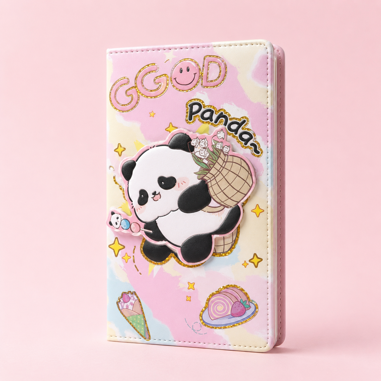 Spinner Diary Decorative Notebook with Cute Designs (Random Color)