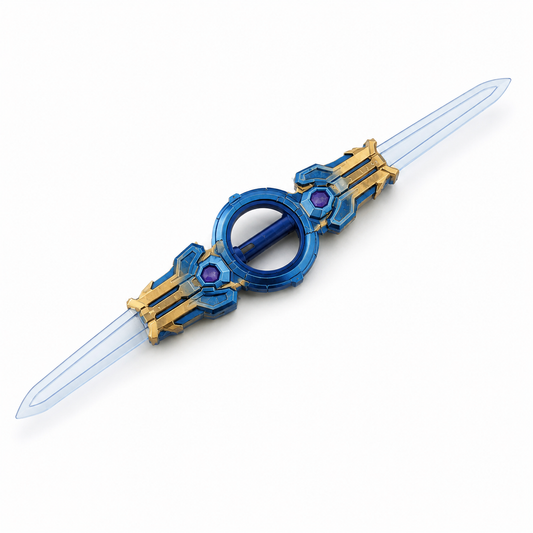7-Color LED Double Blade Sword Toy with Sound FX, Smoke & Spark Effects – Rechargeable Anime-Inspired Cosplay Light Saber for Kids, Parties & Halloween
