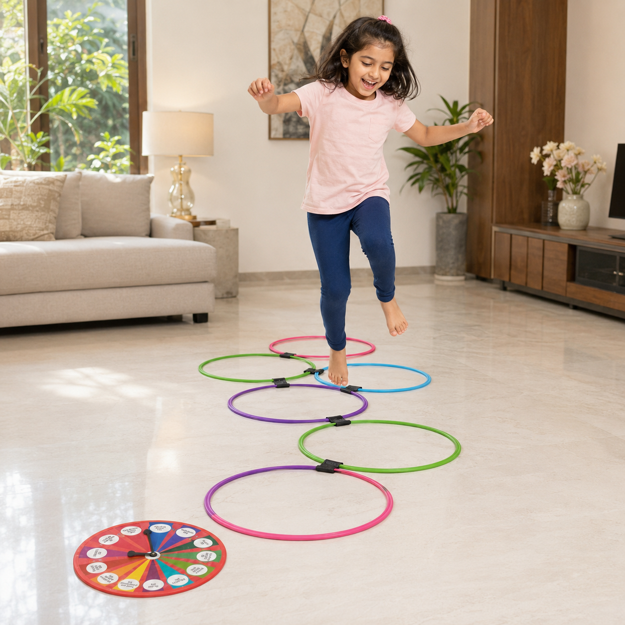 Unicorn Hopscotch Game for Kids with Activity Spinner – Indoor & Outdoor Active Play Toy