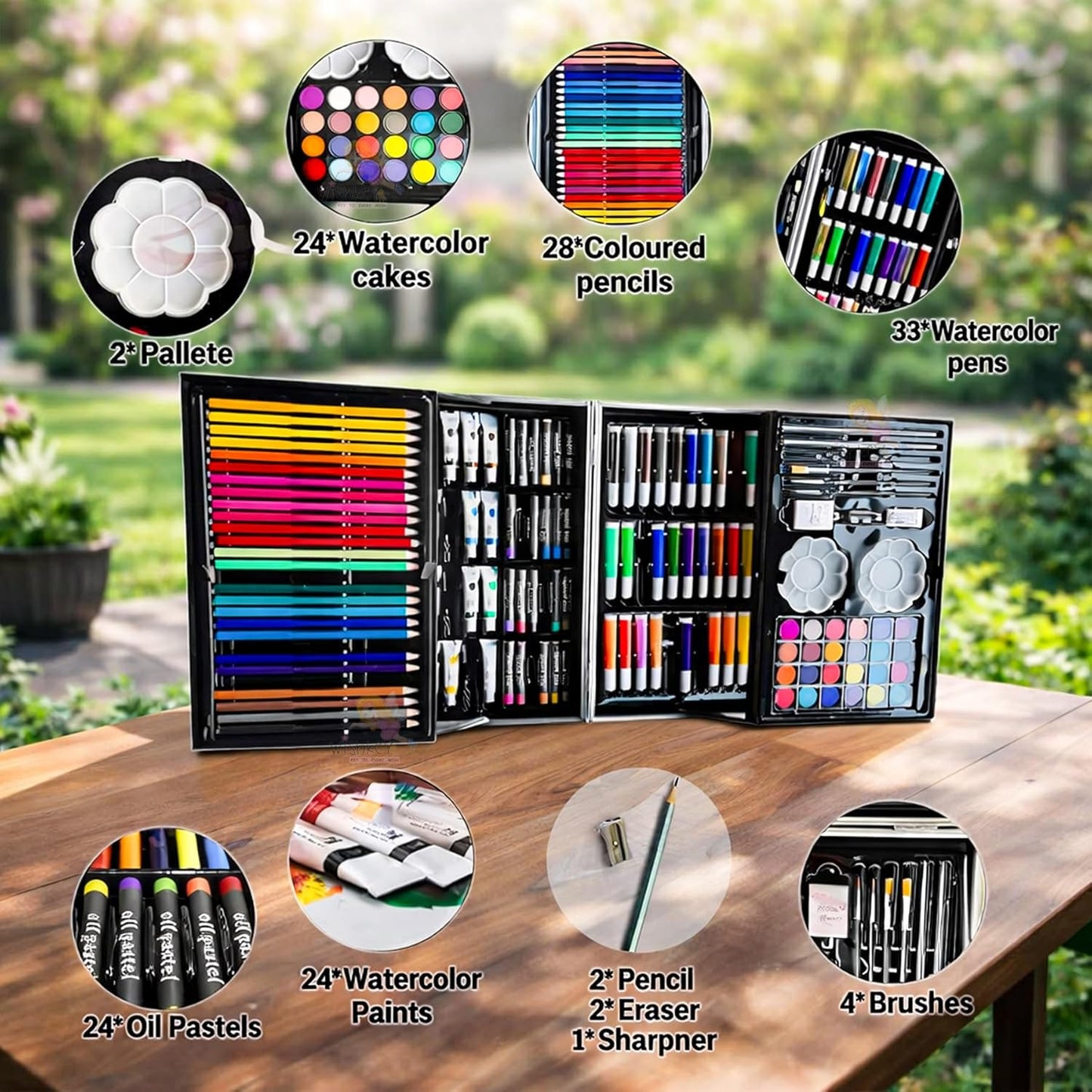 145 Pieces Art Set for Kids with Space Theme Storage Case