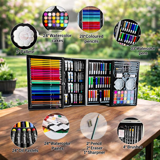 145 Pieces Art Set for Kids with Space Theme Storage Case