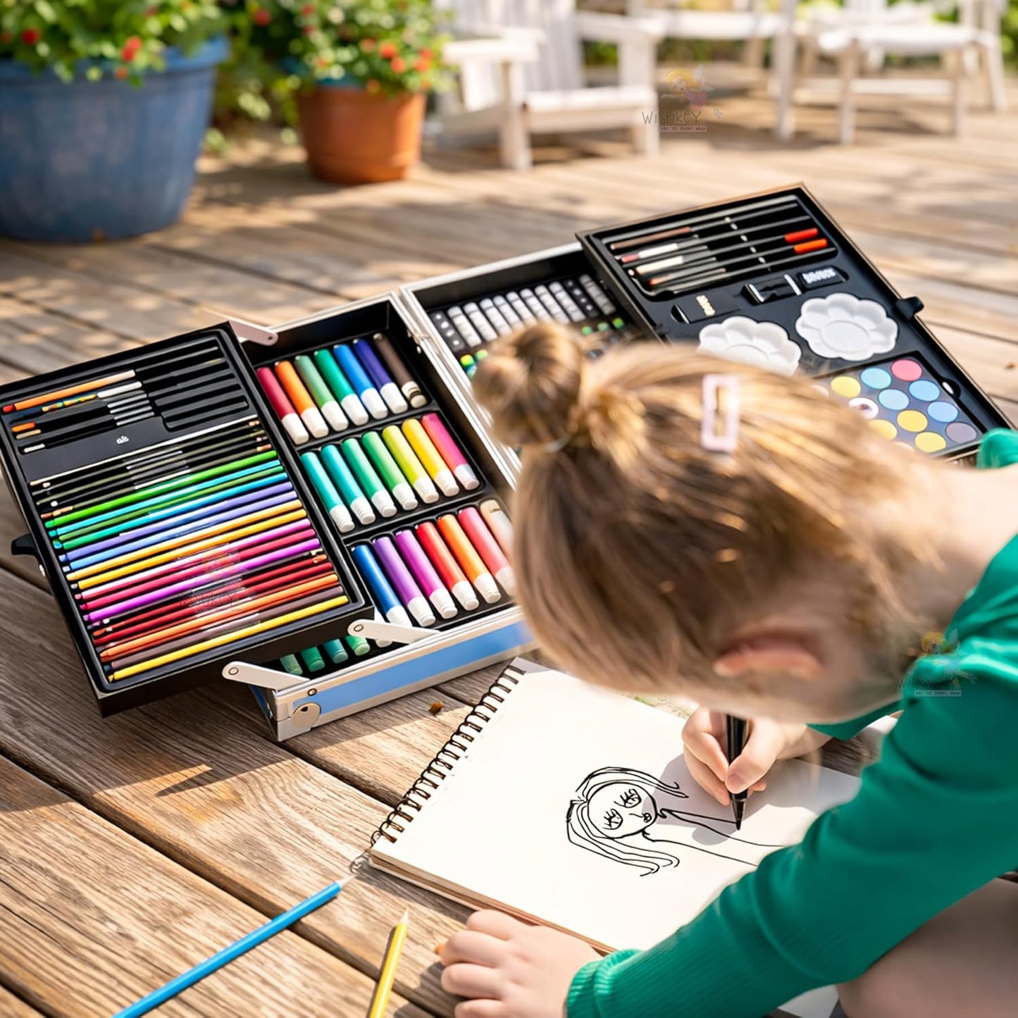 145 Pieces Art Set for Kids with Space Theme Storage Case