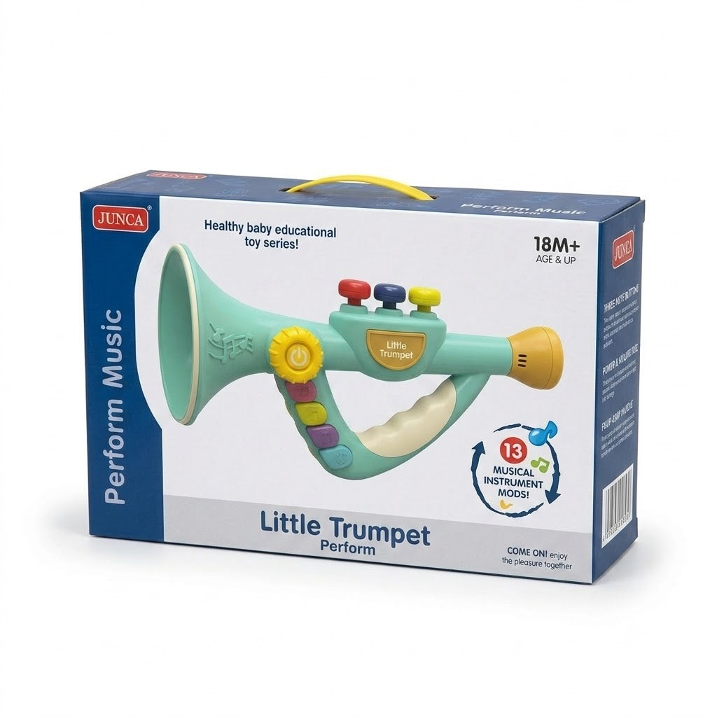 Little Trumpet Battery-Operated Musical Toy Trumpet with Light & 4 Play Modes (18M+)