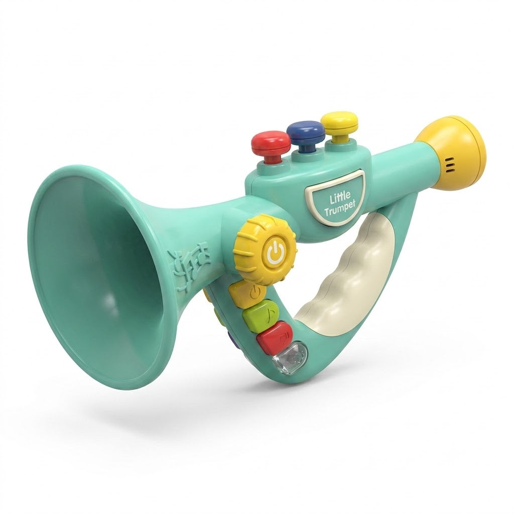 Little Trumpet Battery-Operated Musical Toy Trumpet with Light & 4 Play Modes (18M+)