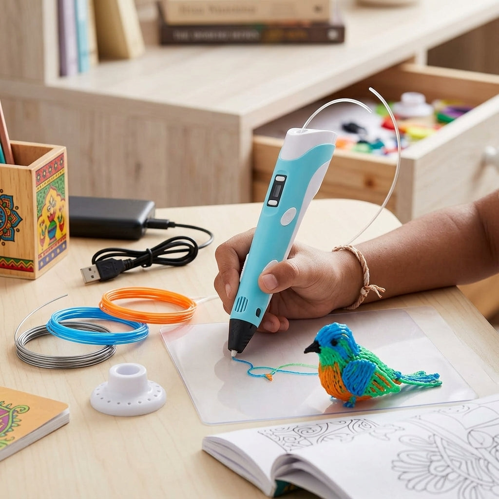 3D Pen for Kids with USB Cable and Filament – scale view