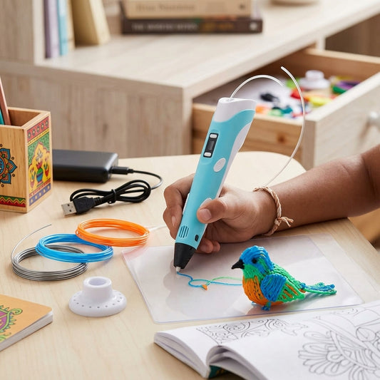 3D Pen for Kids with USB Cable and Filament – scale view