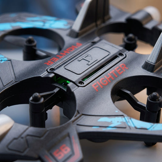Remote Control Starfighter Aircraft Toy with LED Lights & 360° Stunt Rotation – USB Rechargeable Flying Spacecraft for Kids & Teens – detail view