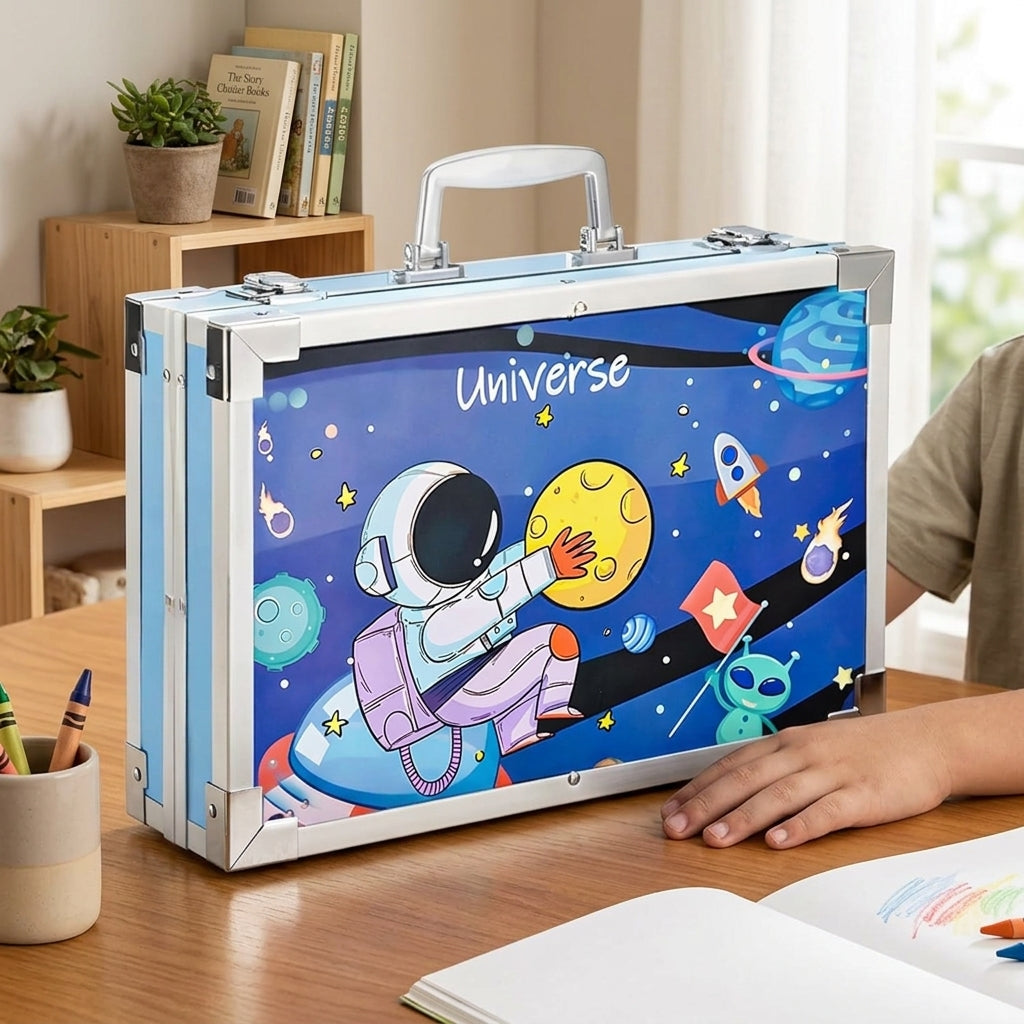 145 Pieces Art Set for Kids with Space Theme Storage Case – scale view