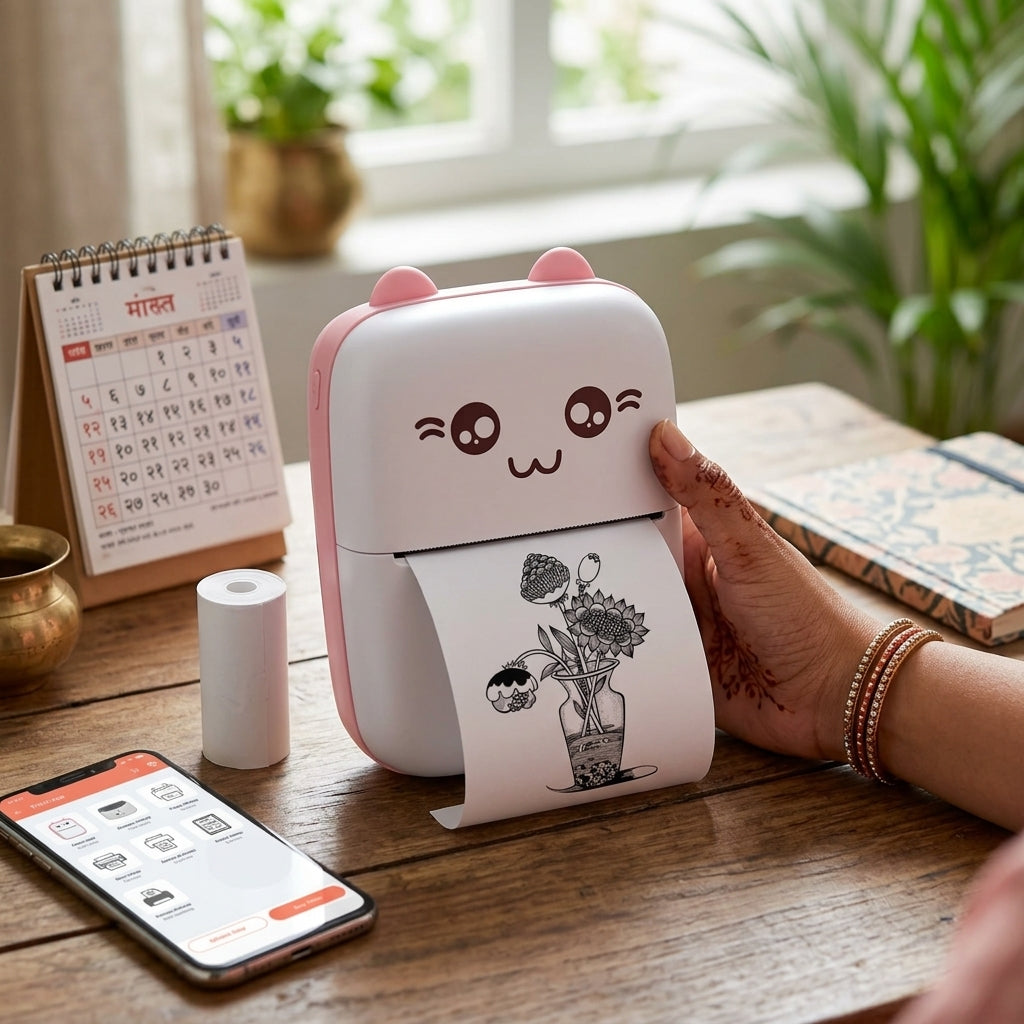 Mini Portable Thermal Printer – scale view