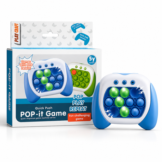 Quick Push Pop It Electronic Game for Kids with Lights & Sound, 999 Levels – Handheld Reaction & Memory Toy for Ages 5+