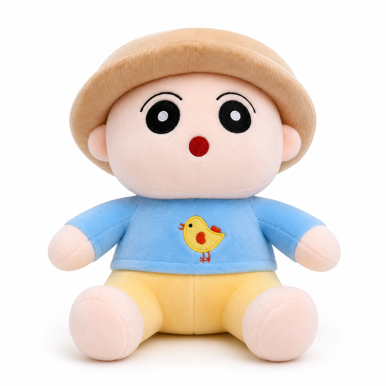 Cute Baby Plush Doll Soft Toy with Hat and Chick Design