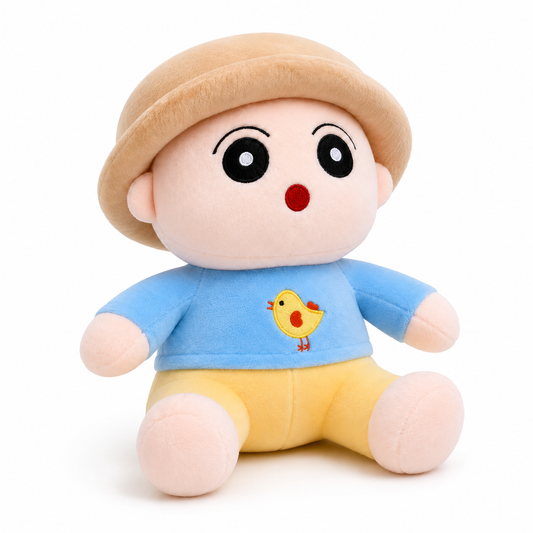 Cute Baby Plush Doll Soft Toy with Hat and Chick Design