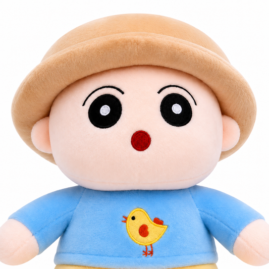 Cute Baby Plush Doll Soft Toy with Hat and Chick Design