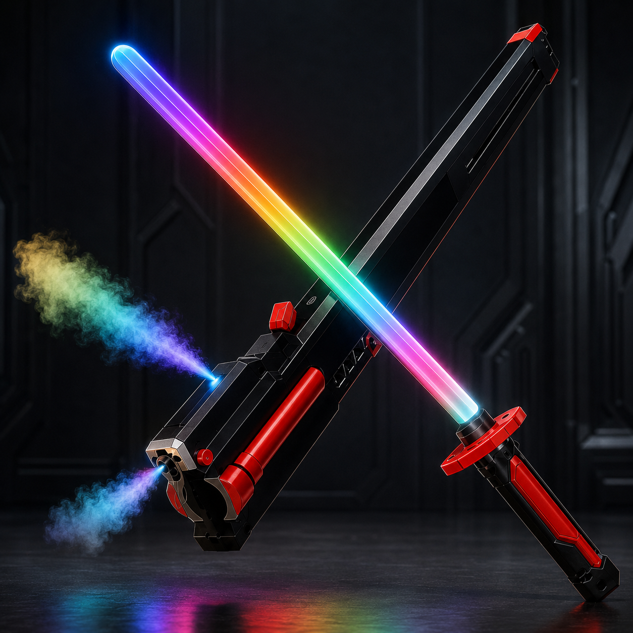 Rechargeable LED Sword Toy with Mist Spray, Flowing Lights & Sound Effects | Kids Role Play