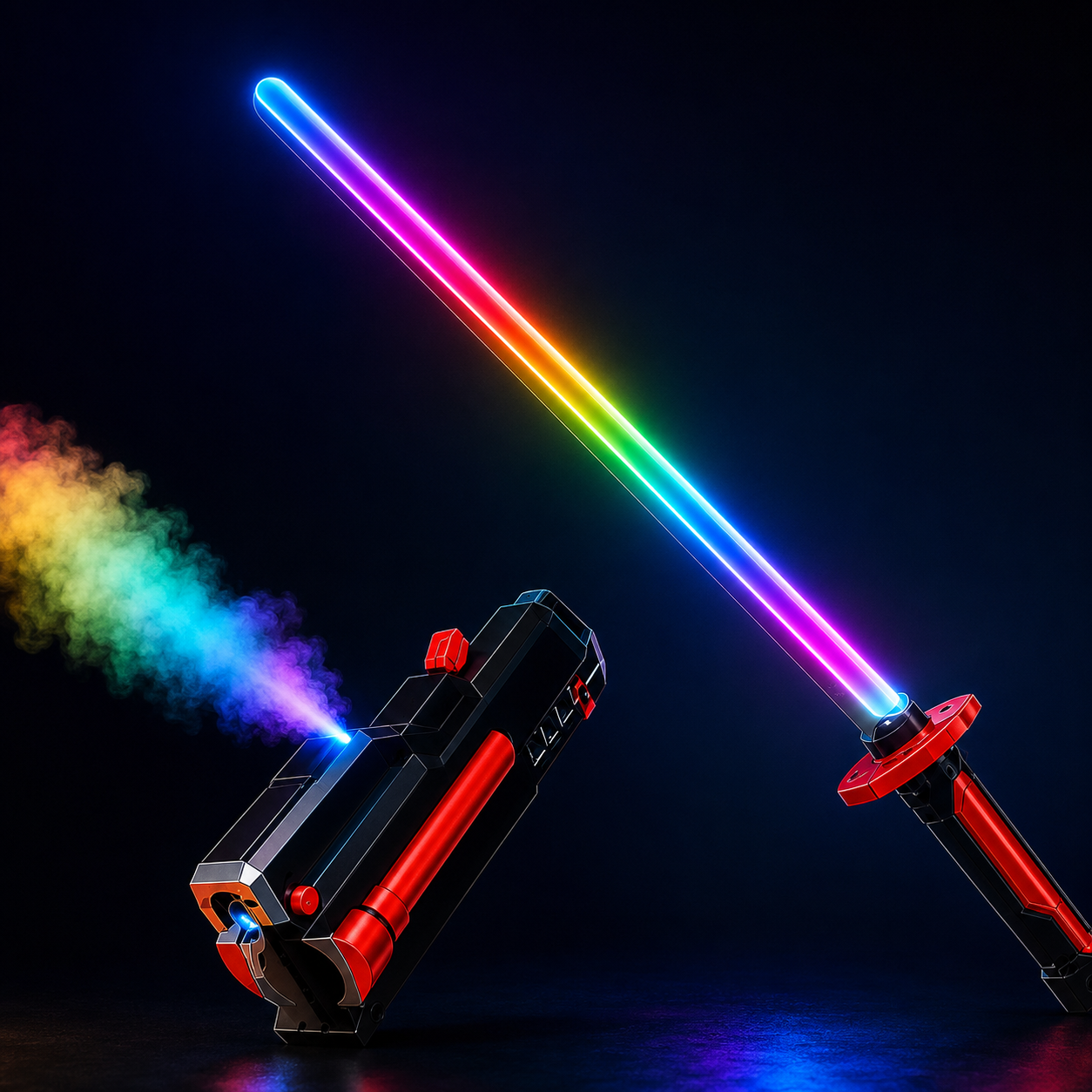 Rechargeable LED Sword Toy with Mist Spray, Flowing Lights & Sound Effects | Kids Role Play