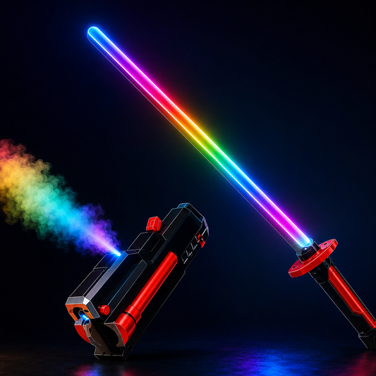 Rechargeable LED Sword Toy with Mist Spray, Flowing Lights & Sound Effects | Kids Role Play