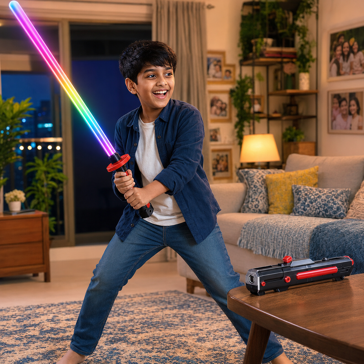 Rechargeable LED Sword Toy with Mist Spray, Flowing Lights & Sound Effects | Kids Role Play
