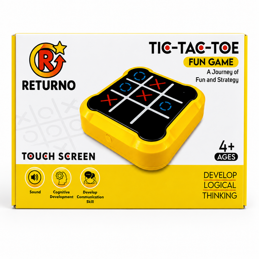 Returno Electronic Tic Tac Toe Touch Screen Game for Kids with Sound – Logical Thinking & Strategy Toy for Ages 4+