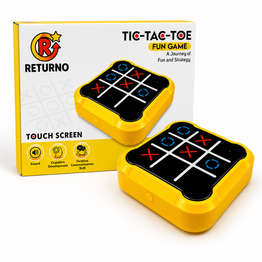 Returno Electronic Tic Tac Toe Touch Screen Game for Kids with Sound – Logical Thinking & Strategy Toy for Ages 4+